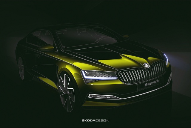 Skoda, makyajlı Superb modelinin tasarımını gösterdi - 0